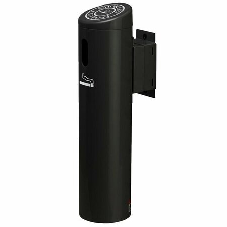 COMMERCIAL ZONE CZ 712101 Smokers' Outpost Black Wall-Mounted Cigarette Receptacle with Swivel System 278712101